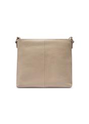 Beige leather women's handbag TORES-1265-1B(W26) - product view from the back, on a white background.