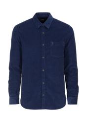 Navy blue men's corduroy shirt KOSMT-0318-69(Z23)-04