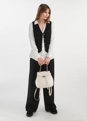 White small backpack made of imitation leather TOREC-1021-11(W25)