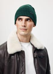 Dark green classic men's cap CZAMT-0077-54(Z24)