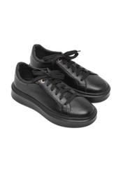 Women's leather shoes in black BUTYD-1284-9I(Z26), diagonal product view on a white background.
