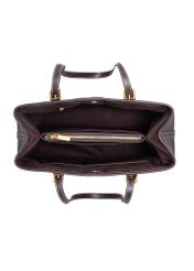 Large brown shopper bag TOREC-1381-1H(Z26), interior view on a white background.