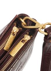 Burgundy croco women's handbag TORES-1159E-49(Z25), close-up of product detail, view on white background.
