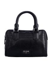 Black women's trunk handbag TOREC-1339-99(Z26), front product view on white background.