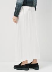 Long straight cream skirt SPCDT-0083-12(W24)-02