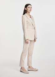 Beige women's blazer with belt ZAKDT-0030-82(W25)-04