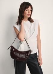 Burgundy leather women's hobo bag TORES-1180-49(Z25)