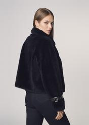 Wełniane futerko damskie oversize FUTDW-0002-99(Z21)-03