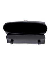 Small black women's handbag with buckle TOREC-1383-99(Z26), product view inside on white background.
