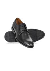 Black leather men's suit half shoes BUTYM-0453-99(W24)-04