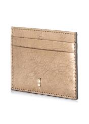 Gold leather card case PORES-0835A-28(W23)-02