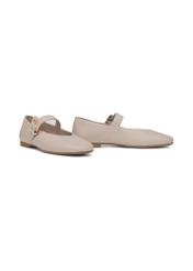 Women's leather ballerinas in cool beige color BUTYD-1244-1K(W26)