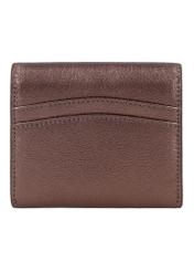 Small women's leather wallet in light brown color PORES-1029-1G(Z26), back view of the product on a white background.