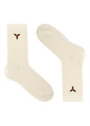 Set of women's Christmas socks ZESDT-0035-15(Z25), view of the third pair from the set on a white background.