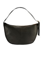 Black leather shoulder bag TORES-1127E-99(Z25), product view from the back on a white background.