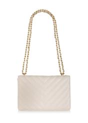 Cream quilted women's handbag TOREC-0528D-12(Z25), back view of the product on a white background.