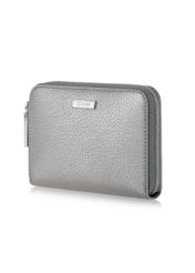 Women's silver leather wallet PORES-0836-92(W23)-03