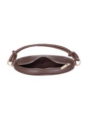 Brown small women's hobo bag TOREC-1097-1H(W26) - product view inside on white background.