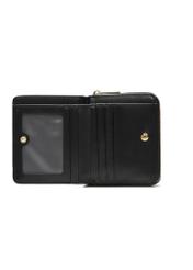Black small women's wallet POREC-0399A-99(Z25), product view from the inside on a white background.