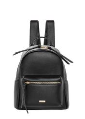 Black small women's backpack TOREC-1256-99(Z26), front product view on white background.