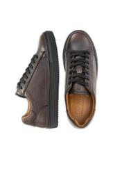 Men's brown leather shoes BUTYM-0519-1I(Z26), top view of the product on a white background.
