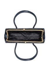 Dark navy blue small leather women's handbag TORES-1293-7EW26), product view inside on white background.