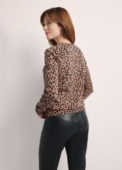 Women's cotton sweater SWEDT-0248-86(Z25), product visible from the back on the model, half of the silhouette visible.