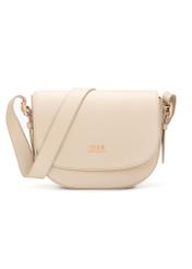 Beige leather women's messenger bag TORES-1122E-1B(W26), front product view on white background.