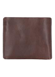 Brown leather men's wallet PORMS-0734-1I(Z26), product view from the back on a white background.