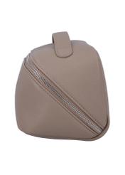Women's cosmetic bag in cool beige color TOREC-1310-1K(Z26), side view of the product on a white background.