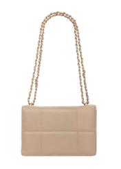 Small women's handbag in camel color TOREC-1186-1D(W26) - product view from the back, on a white background.