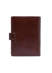Brown men's wallet made of genuine leather PORMS-0739-1G(Z26), product view from the back on a white background.