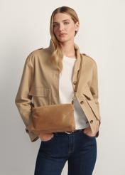 Beige suede women's handbag TORES-1249-1B(W26)