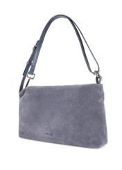 Navy blue suede women's handbag TORES-1249-7C(W26) - diagonal product view, on a white background.