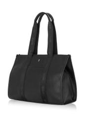 Black large shopper bag TOREC-0977A-99(Z25) - diagonal view of the product on a white background.