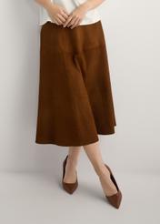 Cognac suede midi skirt SPCDS-0084-1F(W26)
