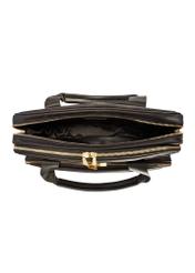 Black spacious women's laptop bag TOREN-0320-99(Z25), product view from the inside on a white background.-02