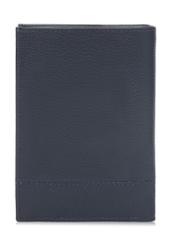 Navy blue men's leather wallet PORMS-0022B-69(W25), back view of the product on a white background.