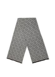Large gray women's scarf with monogram SZADT-0130A-91(Z25), product view from the front on white.-02