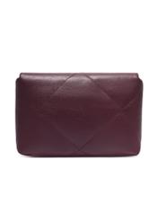 Small burgundy leather handbag TORES-1362-4D(Z26), back view of the product on a white background.
