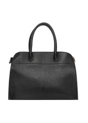Leather black handbag TORES-1191-9I(Z26), product view from the back on a white background.