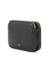 Black women's messenger bag with monogram TOREC-0205F-98(Z25), diagonal product view on a white background.