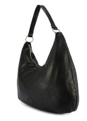 Black leather women's handbag TORES-1242-99(W26), diagonal product view on white background.