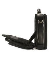 Black leather men's laptop bag TORMS-0482-99(Z25), side view of the product on a white background.