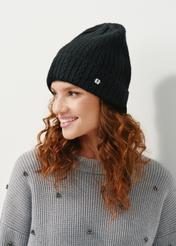 Black women's cap with braids CZADT-0170-99(Z23)-01