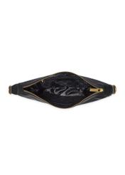 Black leather semi-circular women's handbag TORES-1336-9I(Z26), product view inside on white background.