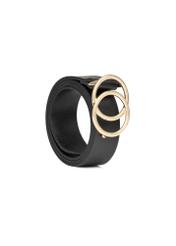 Black women's belt with croco motif PASDS-0172E-99(Z25), diagonal product view on white background.