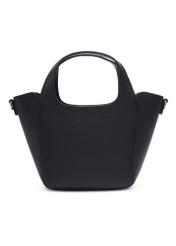 Small black leather women's handbag TORES-1341-9I(Z26), product view from the back on a white background.
