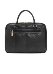 Black women's imitation leather briefcase TOREC-1106-99(Z25), product view from the back on a white background.