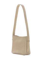Light beige leather women's handbag TORES-1254-1A(W26), diagonal product view on a white background.